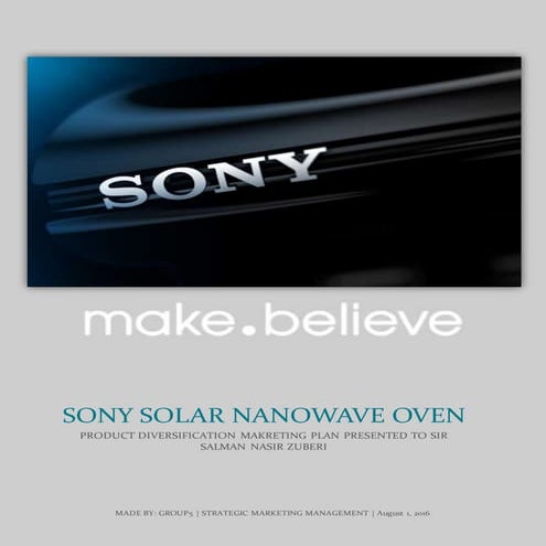 Sony nanowave oven strategic marketing plan