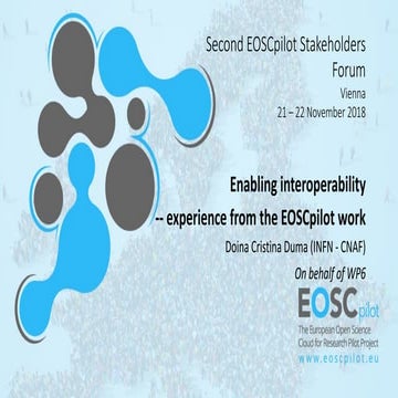 EOSC Stakeholders Forum: Enabling Interoperability-Experience from EOSCpilot