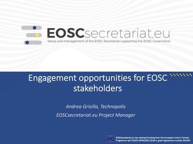 EOSCSecretariat.eu: Engagement opportunities for EOSC stakeholders