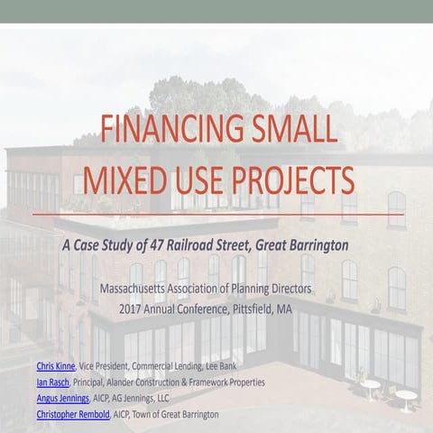 Financing Small Mixed Use Projects