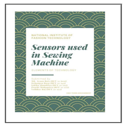 Sensors used in sewing machine EOT