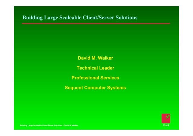 EOUG95 - Client Server Very Large Databases - Presentation