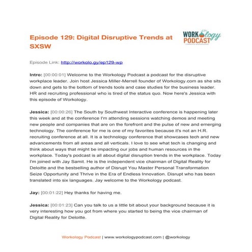 Workology Podcast Ep 129: Disruptive Digital Trends at SXSW 
