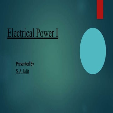 Introduction to electric power transmission and distribution | PPTX