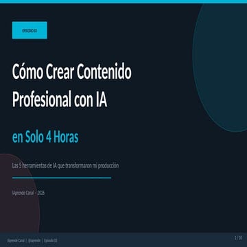 Cómo Crear Contenido Profesional con IA en Solo 4 Horas: 5 Herramientas ...