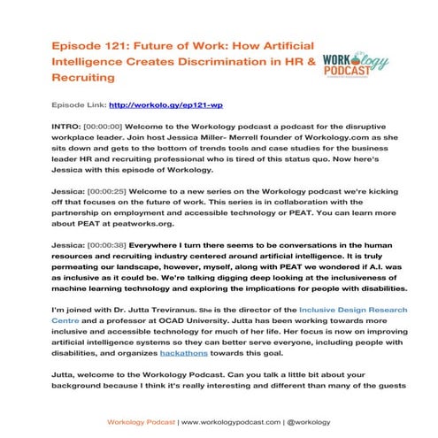 Ep 121: How Artificial Intelligence Creates Discrimination in HR & Recruiting