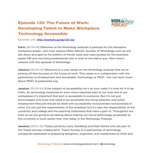 Ep 132  - Workology Podcast: The Future of Accessible Workplace Technology