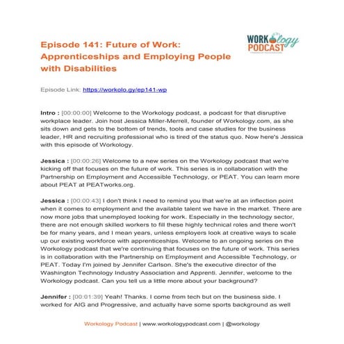 Workology Podcast Episode 141 – Future of Work: Apprenticeships and Employing...