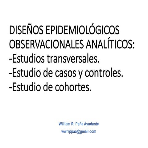 [II EPI] Diseños epidemiológicos observacionales analíticos