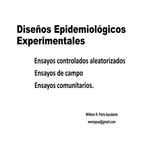 [II EPI] Diseños Epidemiológicos Experimentales