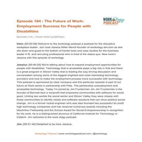 Ep 184 - Employment Success for People with Disabilities