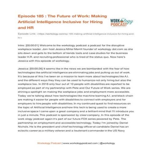 Ep 185 - Making Artificial Intelligence Inclusive for Hiring and HR