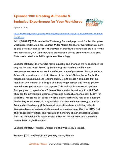 Episode 190: Creating Authentic & Inclusive Experiences for Your Workforce