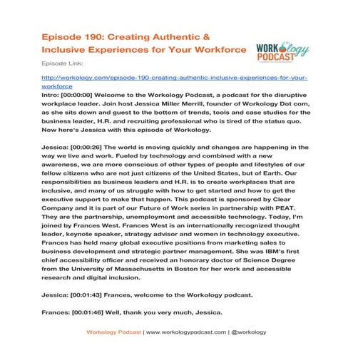 Episode 190: Creating Authentic & Inclusive Experiences for Your Workforce
