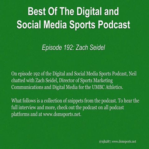 Episode 192 Snippets: Zach Seidel of UMBC Athletics