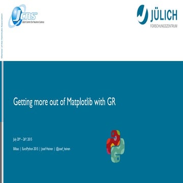 Getting more out of Matplotlib with GR | PPT