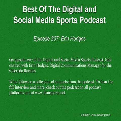 Episode 207 Snippets: Erin Hodges of the Colorado Rockies