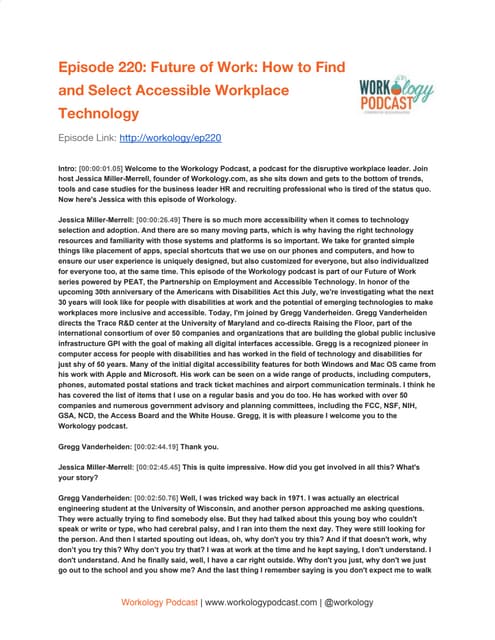 Episode 220: Future of Work: How to Find and Select Accessible Workplace Tech...