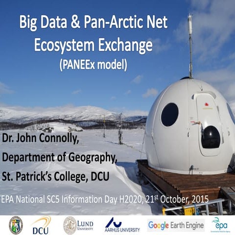 Big Data & Pan-Arctic Net Ecosystem Exchange (PANEEx model) – John Connolly