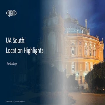 “ЕРАМ у Південному регіоні та можливості розвитку для QA спеціалістів” Online...