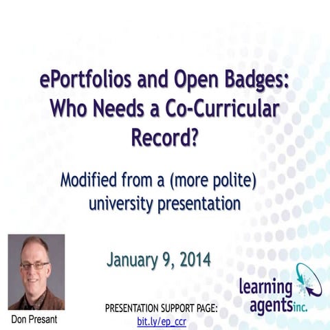 ePortfolios and Badges - Who Needs a Co-Curricular Record?