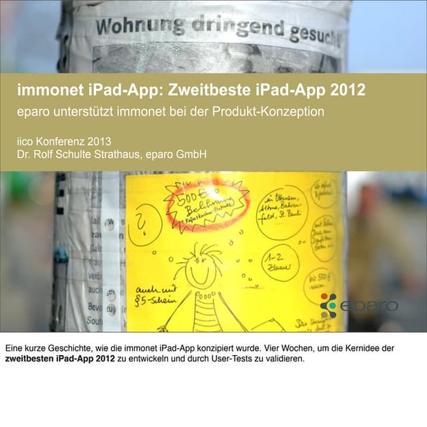 eparo - Service Design Immonet iPad-App  (Vortrag iico Konferenz 2013 - Rolf ...