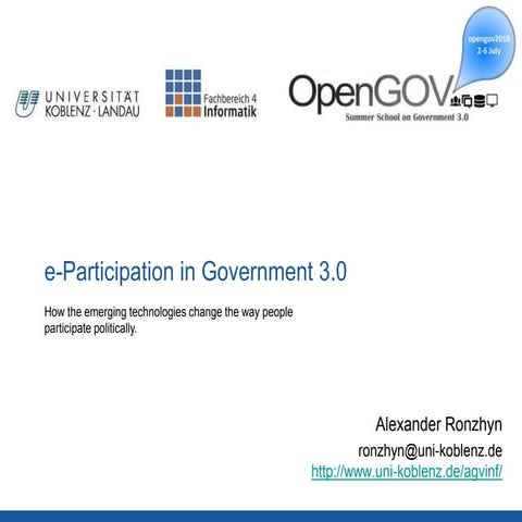 e-Participation in Government 3.0 | PPTX