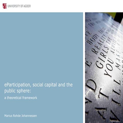 E participation, social capital and the public sphere | PPTX