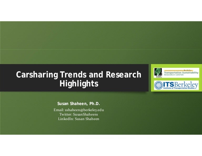 Carsharing Trends and Research Highlights