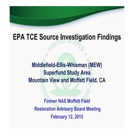 EPA MEW Study Area TCE Source Investigation