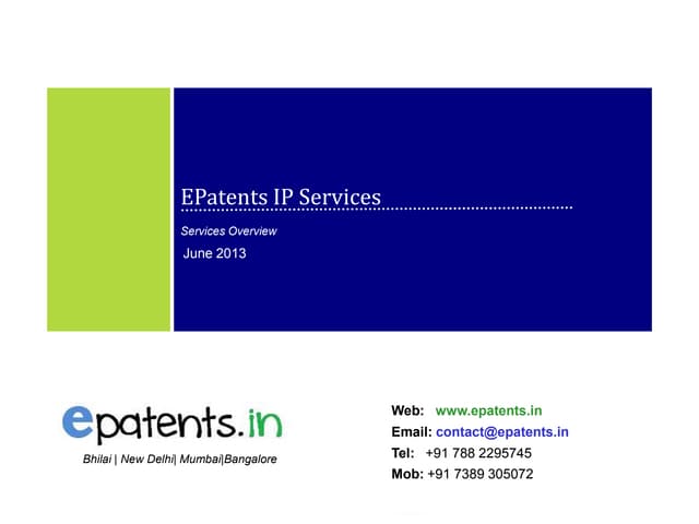 Intellectual Property Serrvices Outsourcing- India Company Overview