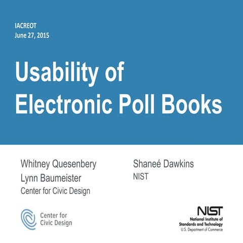 Usability of electronic pollbooks