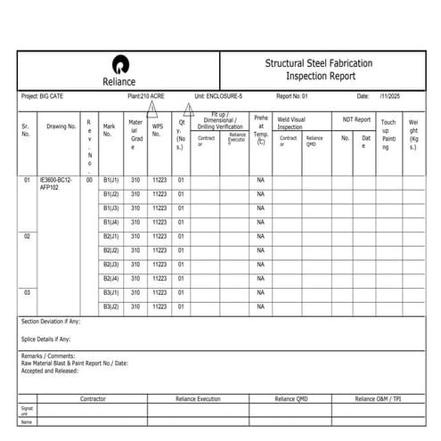 EPCMD 2 QM00 FMT ME 012_01__Structural steel inspection report beam.docx