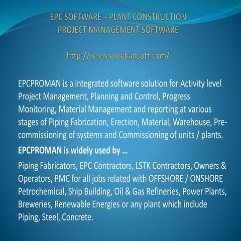 Epc software – plant construction project management software