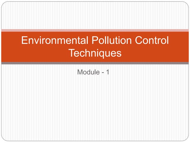 Air Pollution - control methods