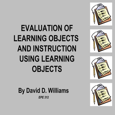 EPE 312 Evaluating of learning objects