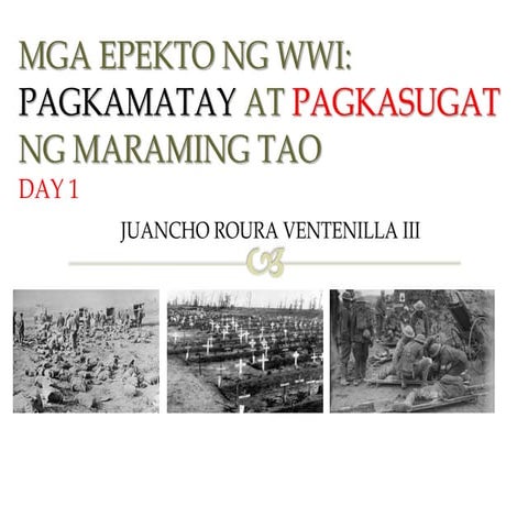 Epekto ng WWI: Pagkasugat at Pagkamatay ng Maraming Tao