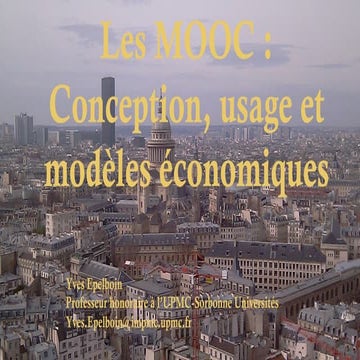 Les MOOC: conception, usages et modèles économiques