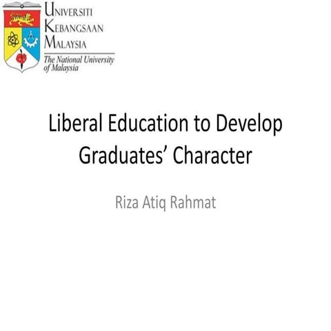 Liberal Education to Develop Students’ Character | PPTX