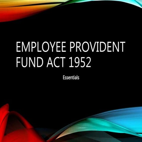 Epf act 1952