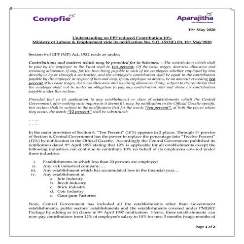 What reduced EPF Contribution means to Employee & Employer – Lets Talk Compli...