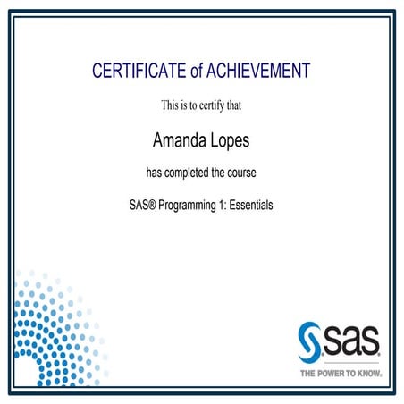SAS Programming 1