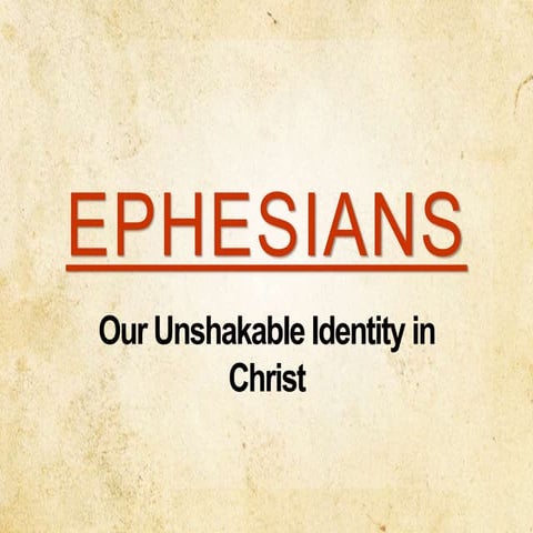 EPHESIANS  WK1- PTR RICHARD NILLO - 630PM EVENING SERVICE