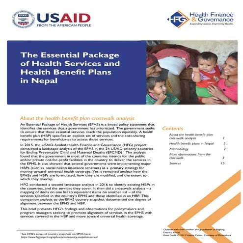 Essential Package of Health Services and Health Benefit Plans Mapping ...