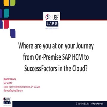 Where are you at on your journey from on-premise SAP HCM to SuccessFactors th...