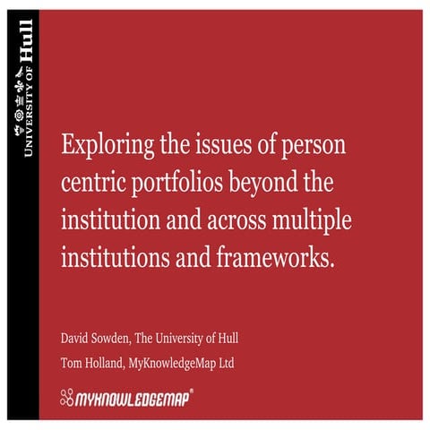 Exploring the issues of person centric portfolios beyond the institution and ...