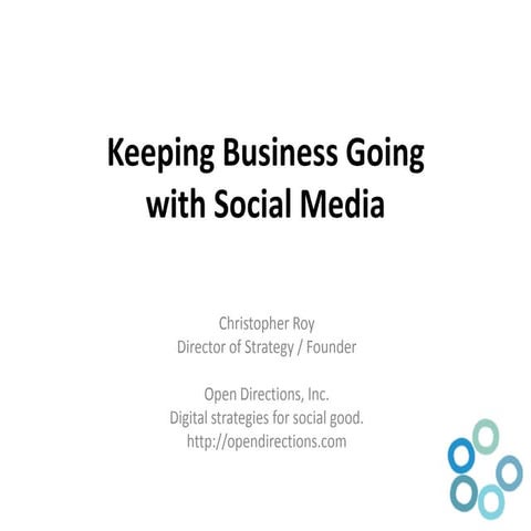 Keeping Your Business Going with Social Media