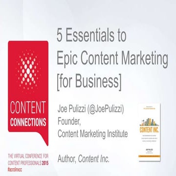 Five Epic Content Marketing Essentials to Know - Content Connections #acrolinxcc