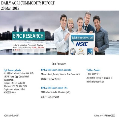 Epic research daily agri report  20 march 2015