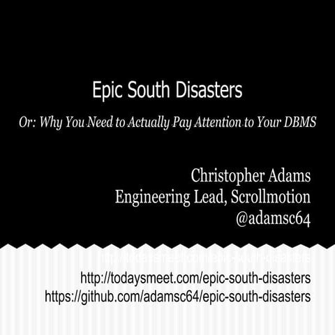 Epic South Disasters